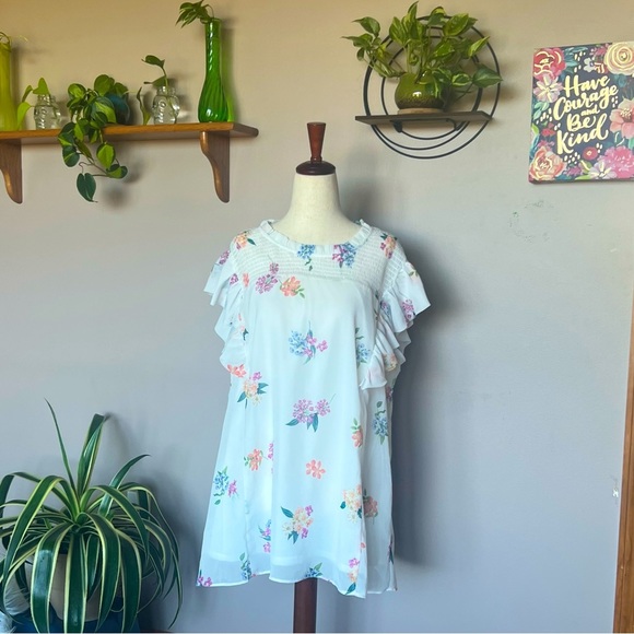 City Chic Top Bella Ivory Sunny Petite Blouse with Flowy Arms Plus Size Small - Picture 4 of 10